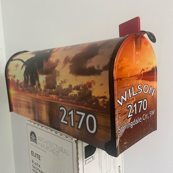 Custom Mailbox with beautiful Hawaiian sunset. Add your name & address optional. - Picture 4 of 11